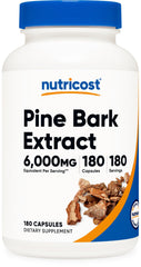 Nutricost frasco frontal mostrando 180 cápsulas y ventaja de suministro prolongado