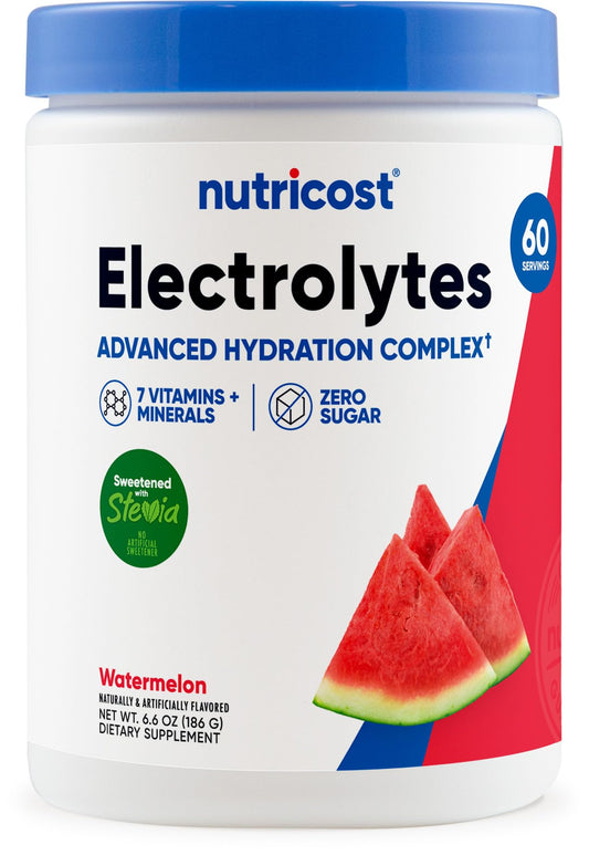 Nutricost envase frontal mostrando 60 servicios y beneficio de conveniencia