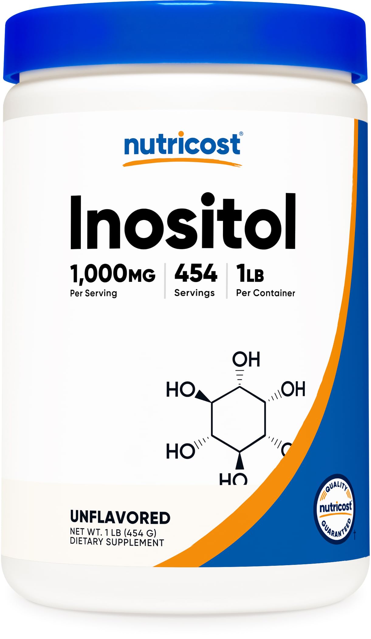Nutricost inositol envase frontal mostrando marca y tamaño
