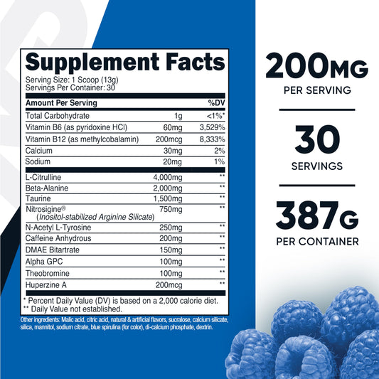 Nutricost polvo azul textura cercana indicando solubilidad y sabor atractivo