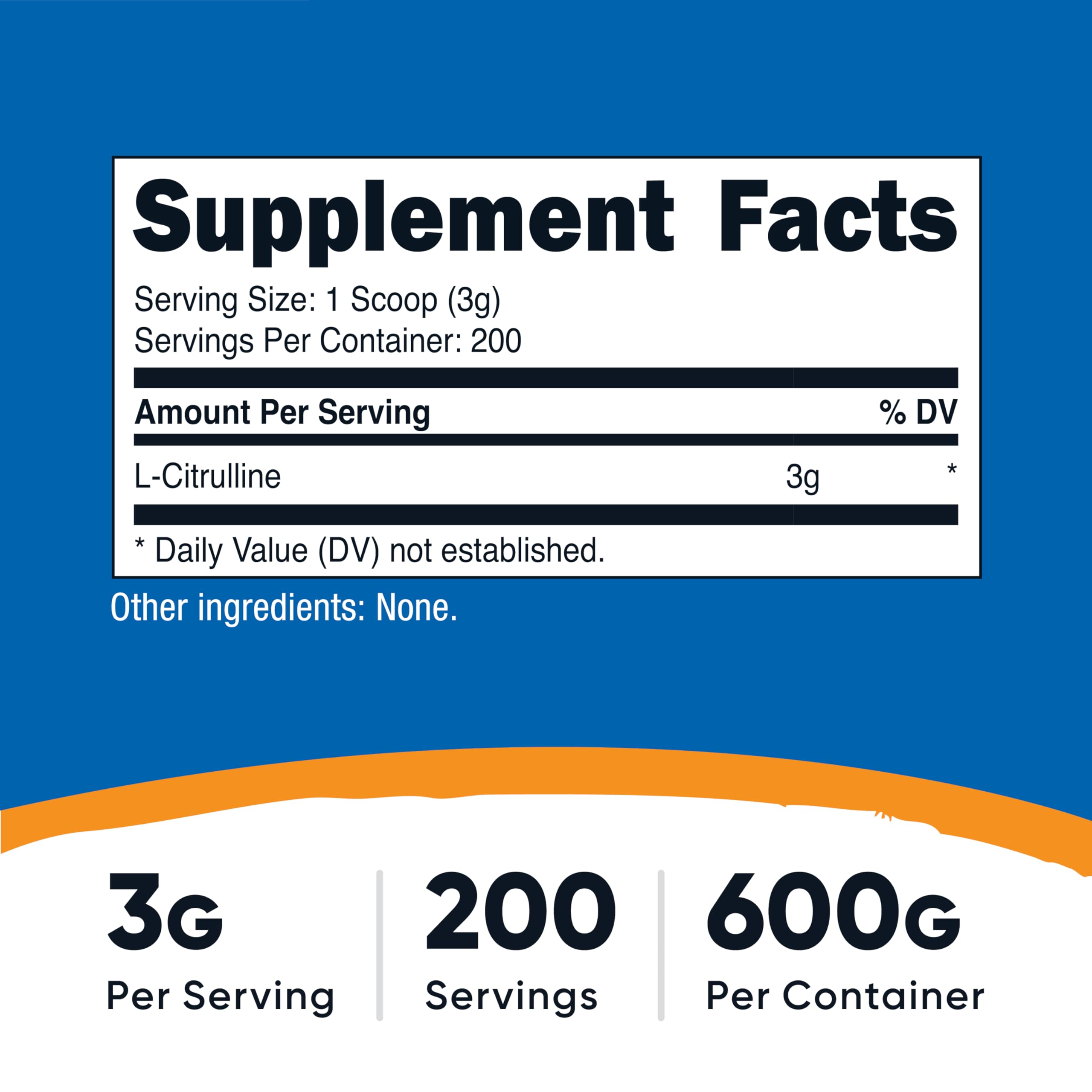 Polvo de Nutricost L-citrulline mostrando textura fina y mezclabilidad