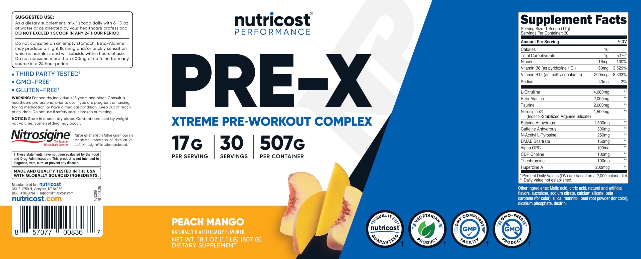 Atleta con Nutricost Pre-X Extreme antes del entrenamiento mostrando energía y enfoque