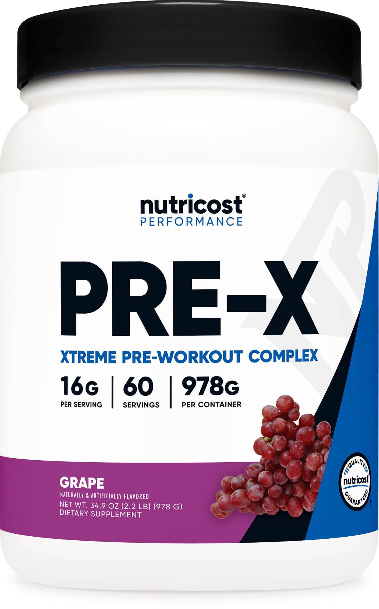 Nutricost frasco frontal uva mostrando diseño y cantidad 60 servicios