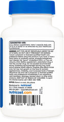 Etiqueta Nutricost Pregnenolone con información de 50 mg, pruebas y composición
