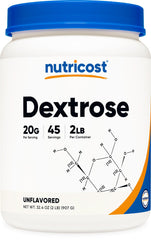 Nutricost envase frontal mostrando 2 libras y pureza
