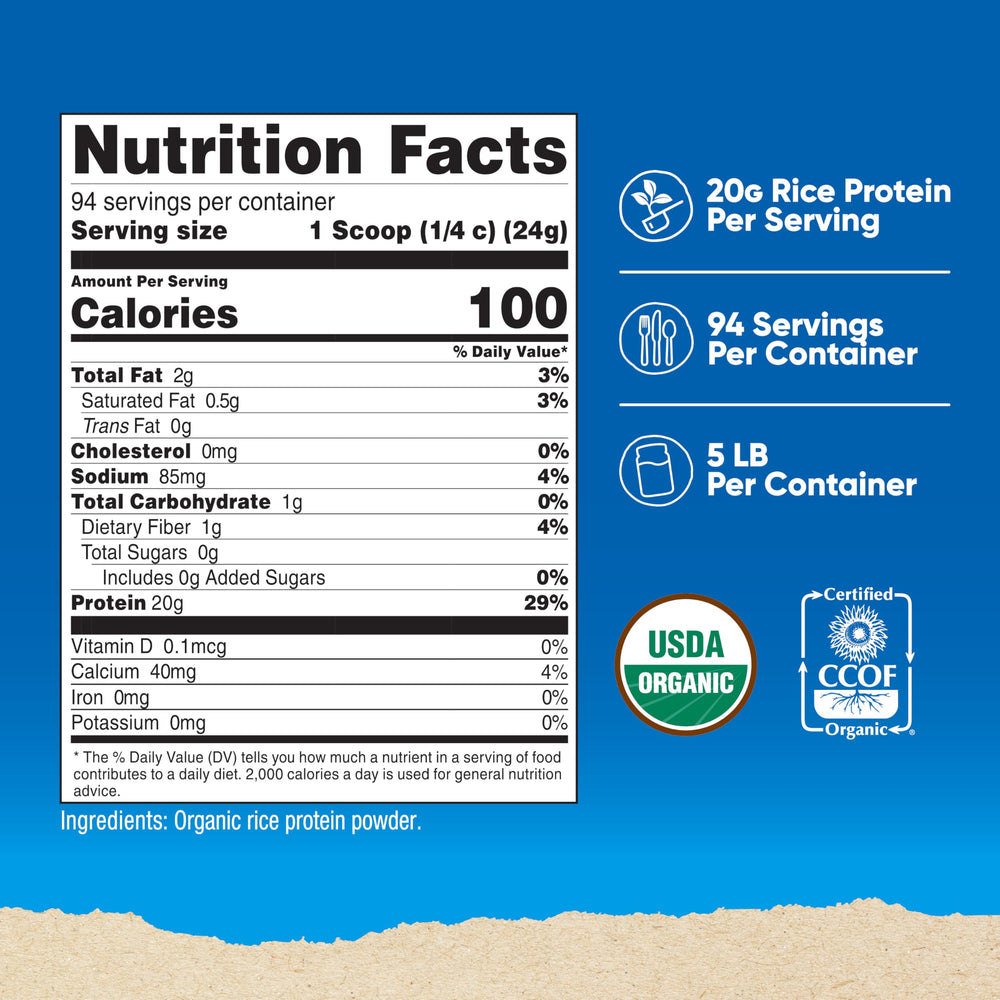 Nutricost polvo de proteína de arroz vista de textura fina y disolución fácil
