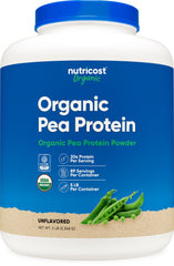 Nutricost frente del envase 5 lbs mostrando diseño y marca, opción orgánica clara