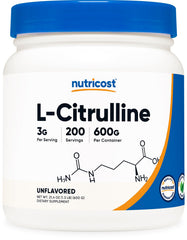 Nutricost envase frontal de 600 g mostrando etiqueta clara y cantidad