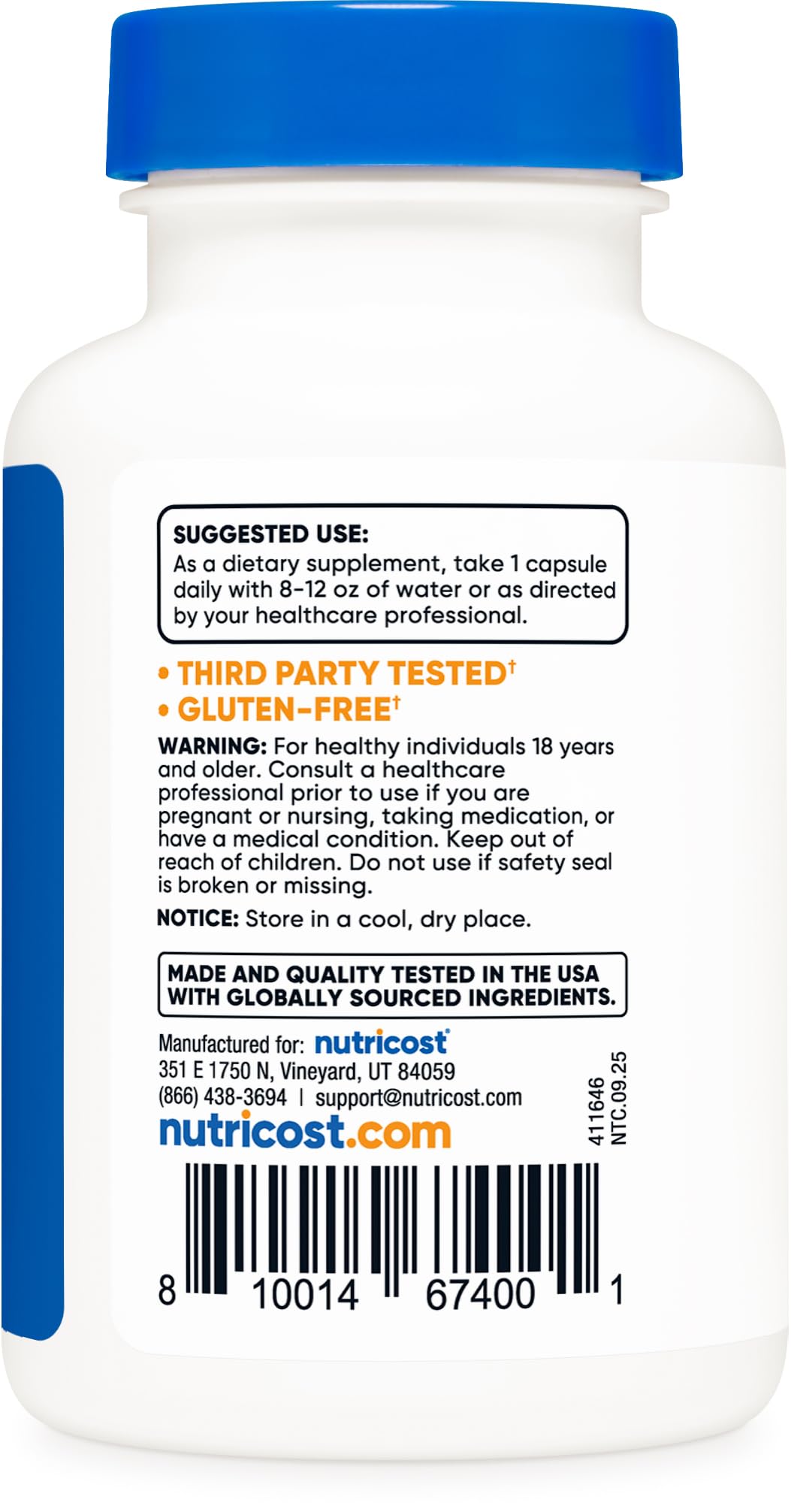 Nutricost frasco sobre encimera estilo de vida y uso diario sencillo