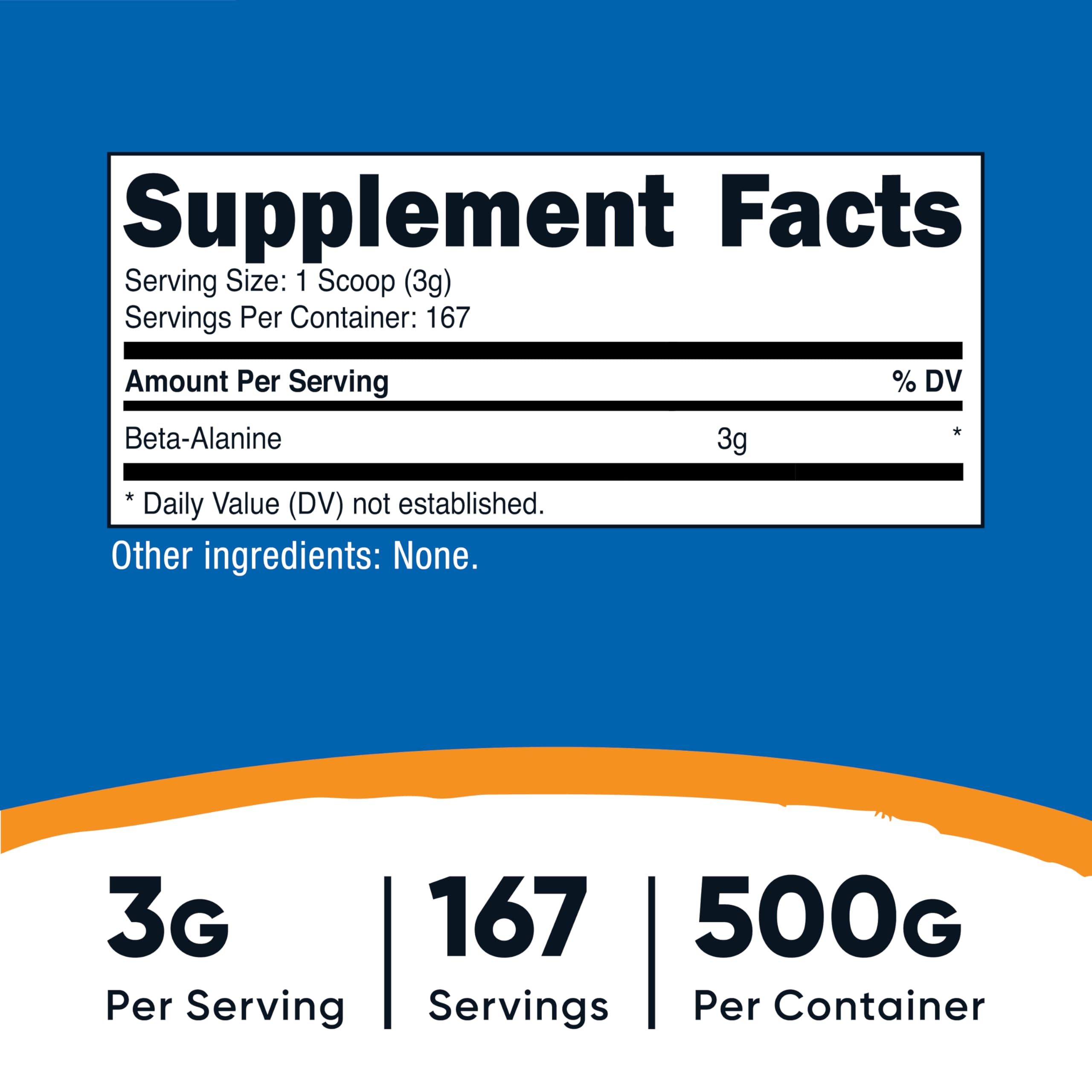 Nutricost scoop incluido indicando 3 g por dosis para control preciso
