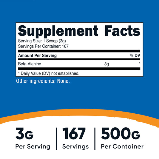 Nutricost scoop incluido indicando 3 g por dosis para control preciso