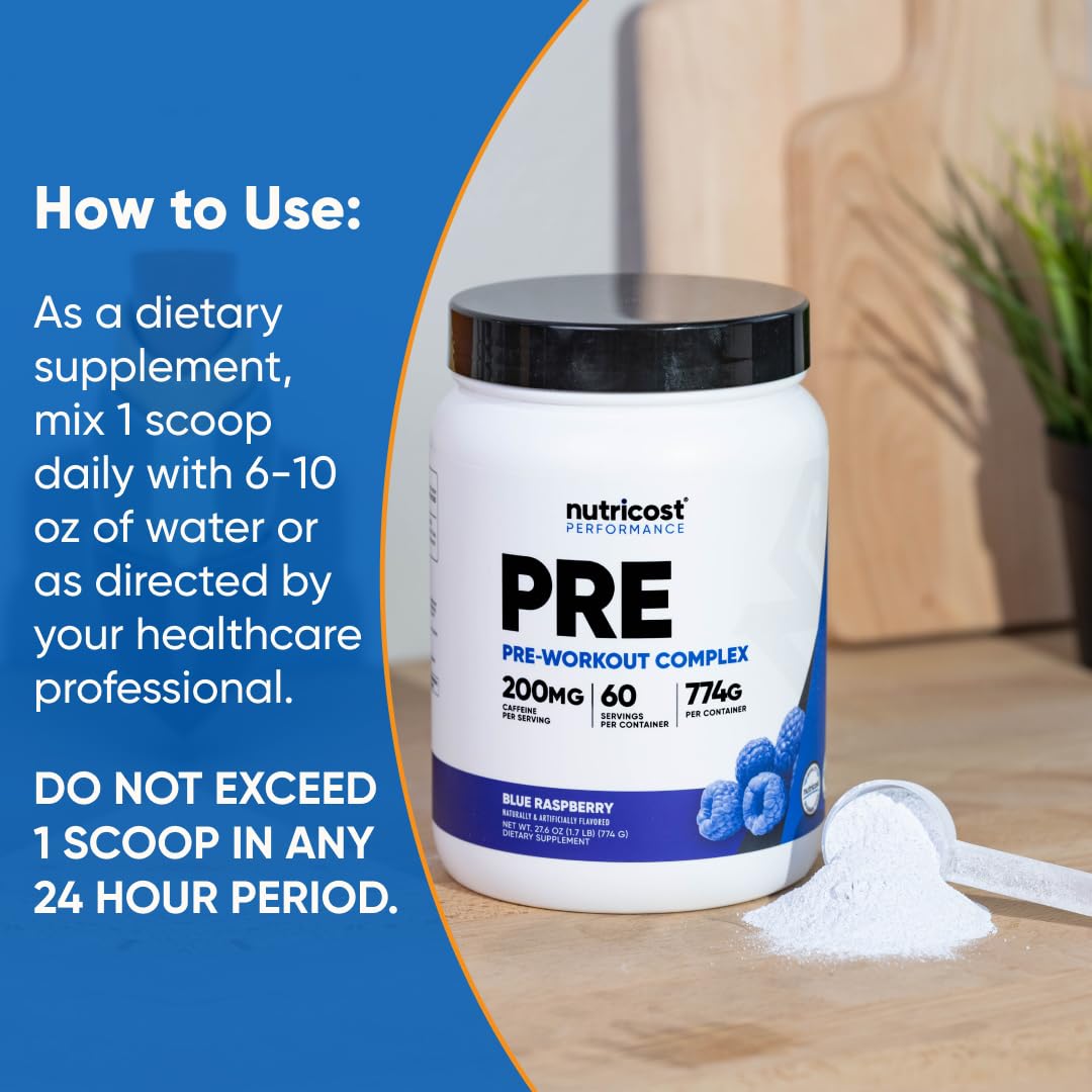 Nutricost envase con vaso y frutas, beneficio sabor afrutado