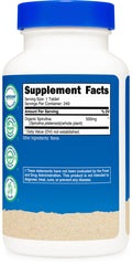 Nutricost spirulina etiqueta con certificaciones orgánicas y GMP