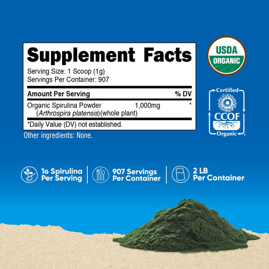 Nutricost spirulina detalle de textura en polvo que muestra pureza y concentración