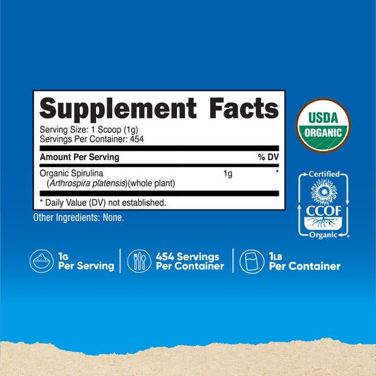 Nutricost spirulina polvo textura fina para mezclas nutritivas