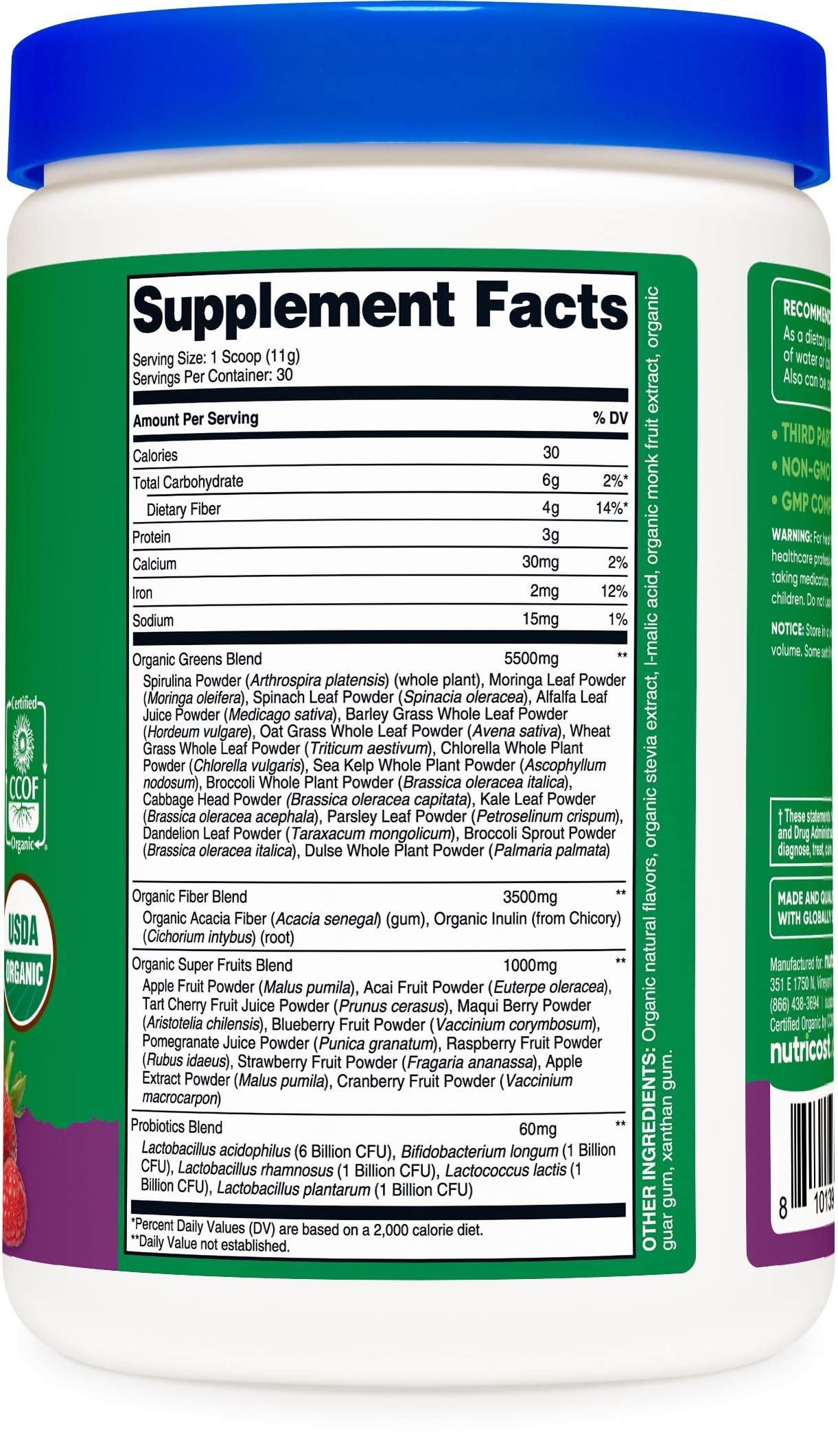 Nutricost etiqueta nutricional enfocada que facilita verificar ingredientes