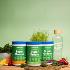 Etiqueta nutricional de Nutricost con información orgánica y probióticos