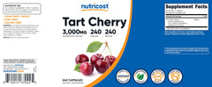 Nutricost frasco junto a fruta y una taza, visual de uso diario conveniente