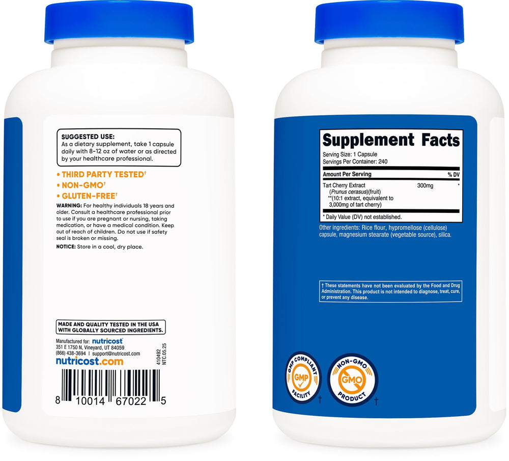 Nutricost etiqueta con ingredientes y sellos de NSF y GMP visibles para confianza