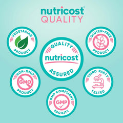 Nutricost primer plano de cápsula destacando textura y facilidad de ingesta