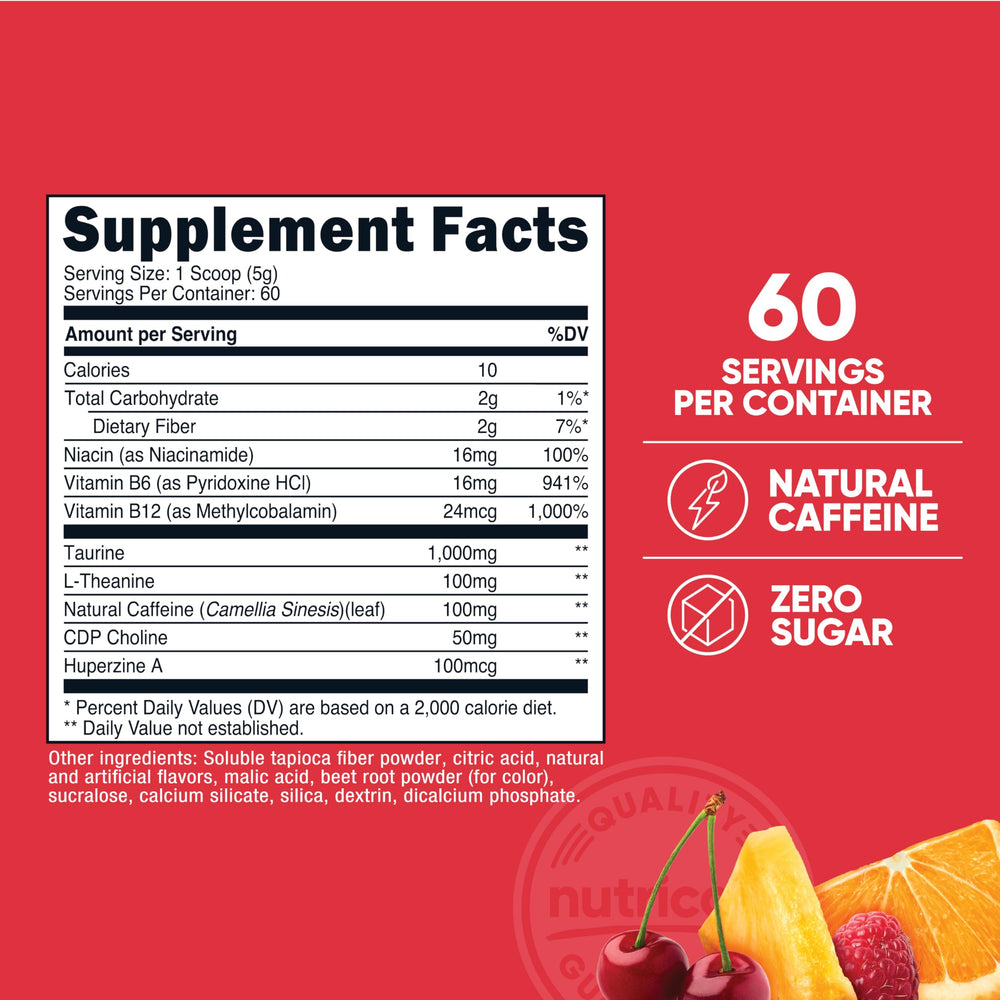 Nutricost polvo Fruit Punch textura cercana que facilita mezcla rápida