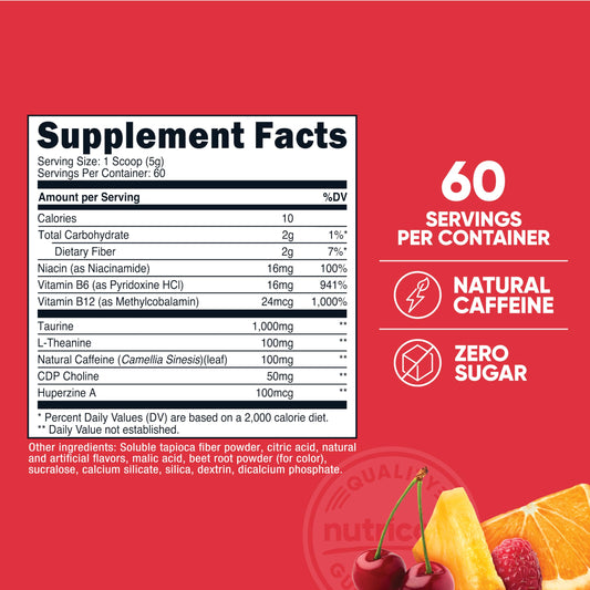 Nutricost polvo Fruit Punch textura cercana que facilita mezcla rápida