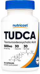 Nutricost Tudca frontal del envase mostrando información clara y beneficio de dosificación