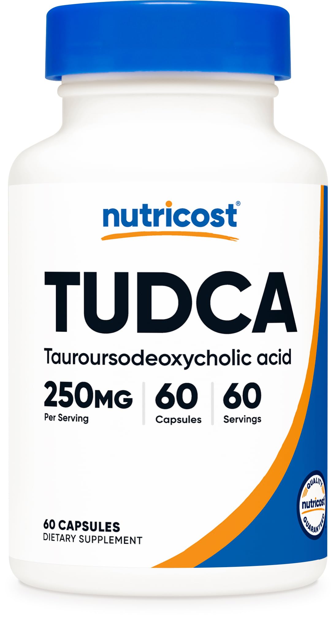 Nutricost Tudca frontal del envase mostrando botella y marca, confianza y claridad