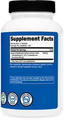 Nutricost detalle de etiqueta mostrando 600 mg por porción y certificaciones