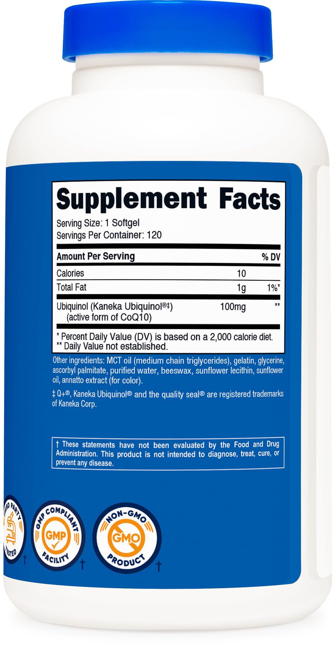 Nutricost softgels junto a desayuno ilustrando uso diario sencillo