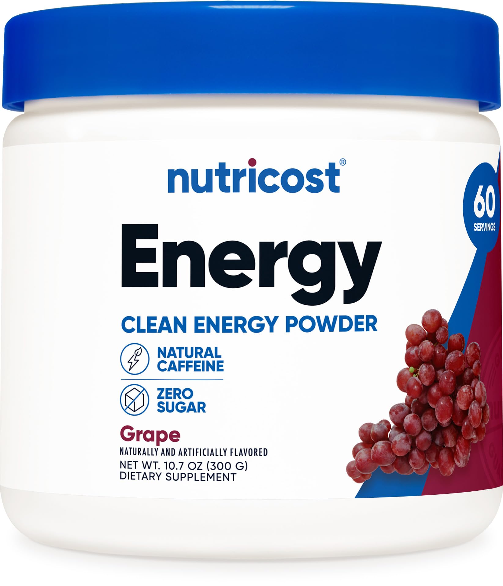 Nutricost envase frontal uva mostrando etiqueta clara y beneficios