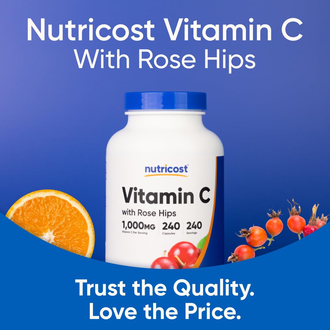 etiqueta nutricional Nutricost mostrando 1.000 mg vitamina C y trazabilidad