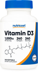 Nutricost frasco frontal mostrando 240 cápsulas y etiqueta clara para compra informada