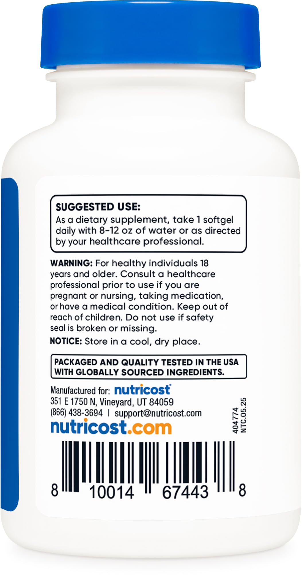 Nutricost softgel junto a desayuno para mejor absorción y comodidad