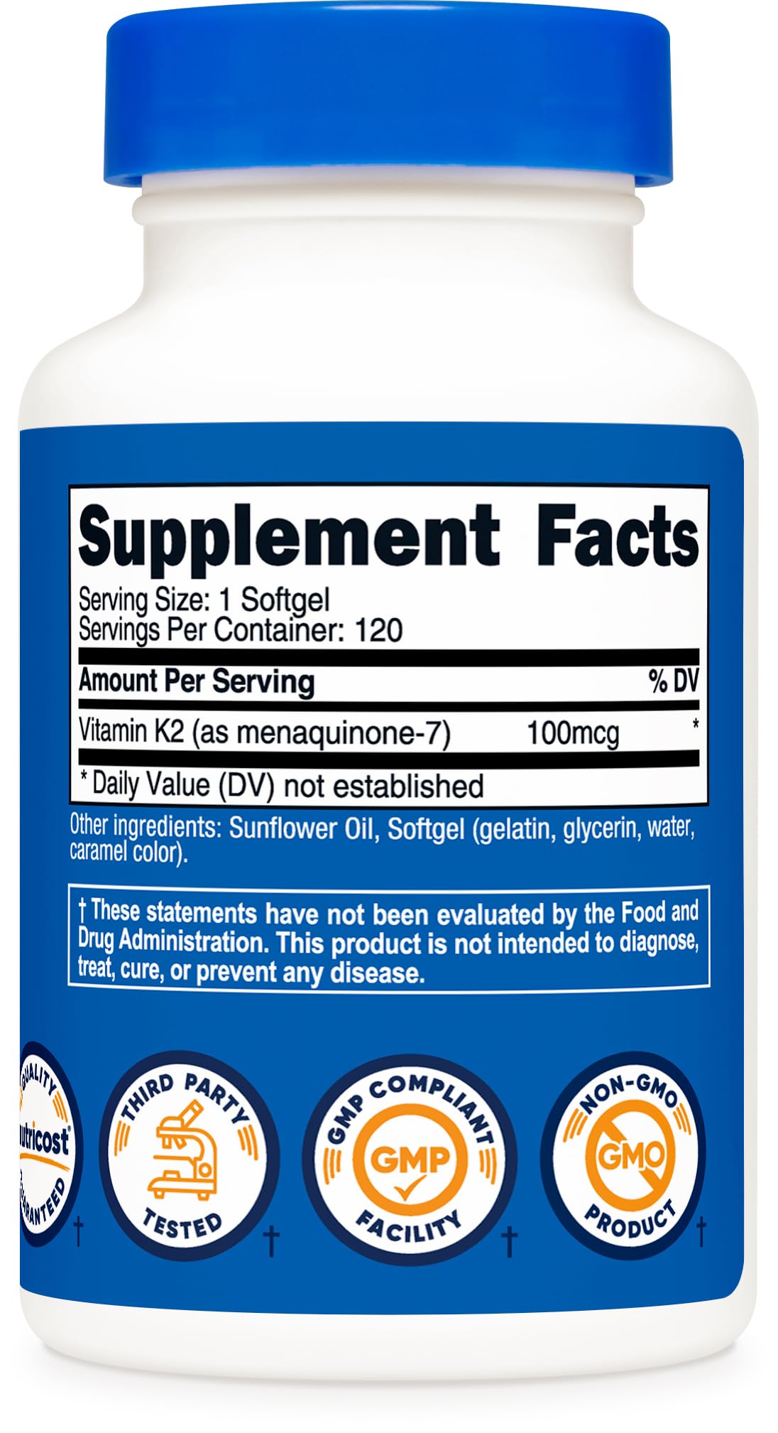 Nutricost comparación de tamaño del softgel para referencia visual