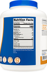 Nutricost etiqueta nutricional en detalle mostrando 30 g proteína por porción y certificado GMP