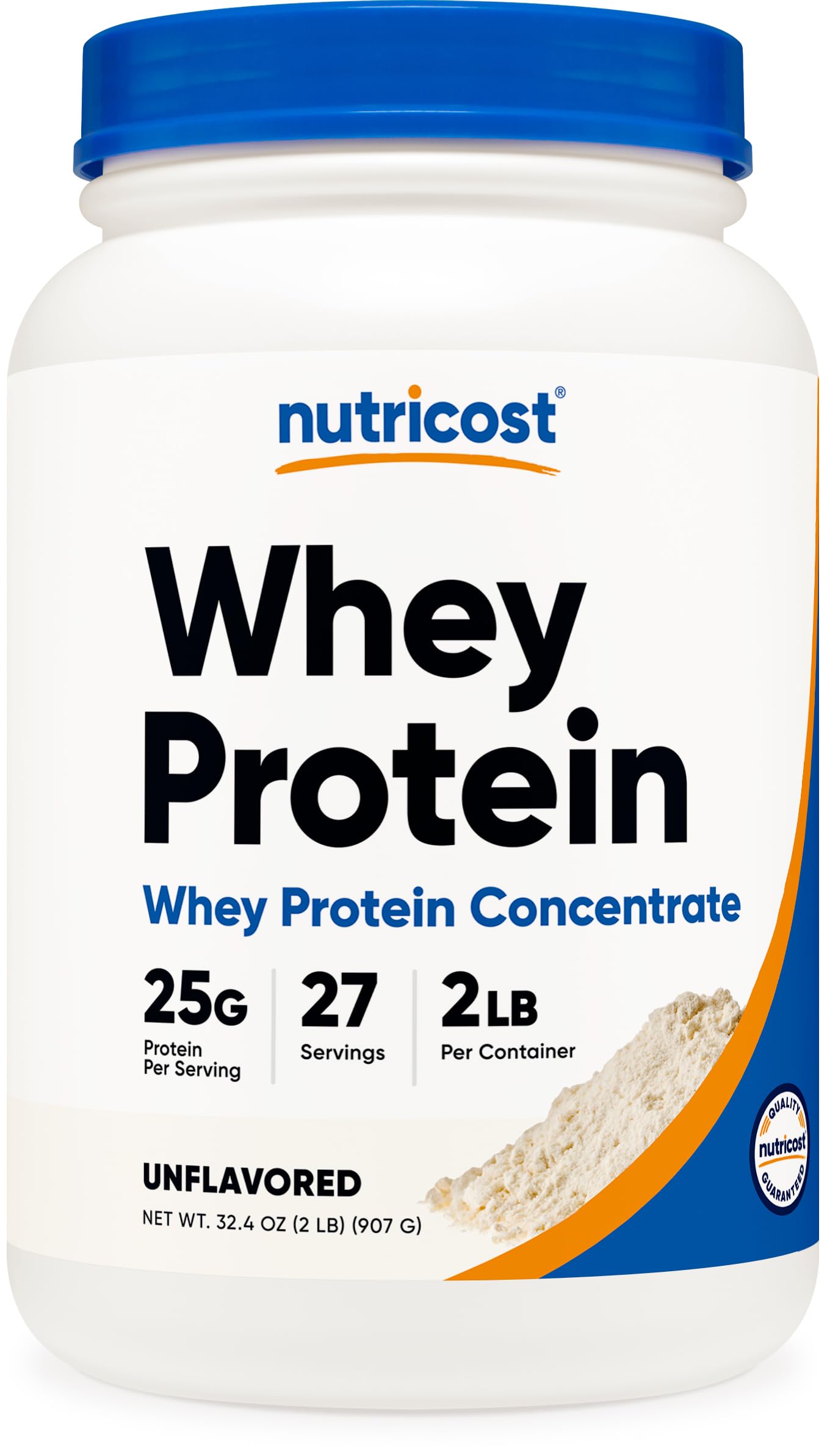Nutricost envase frontal del Whey Protein Concentrate mostrando tamaño y pureza
