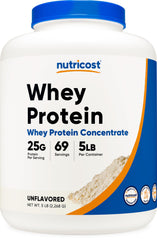 Nutricost envase frontal mostrando 5 LB, claridad y cantidad