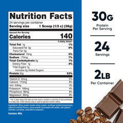 Nutricost mocha, cucharada incluida, porciones consistentes de proteína.