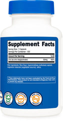 Nutricost etiqueta con información nutricional y certificados, garantía de calidad