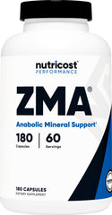 Nutricost ZMA frasco frontal mostrando el envase y cantidad de cápsulas