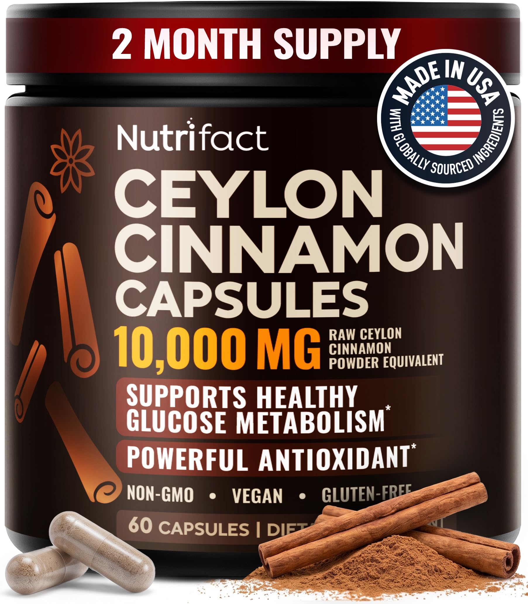 NutriFact frasco frontal mostrando diseño y cantidad de cápsulas, útil para elección informada