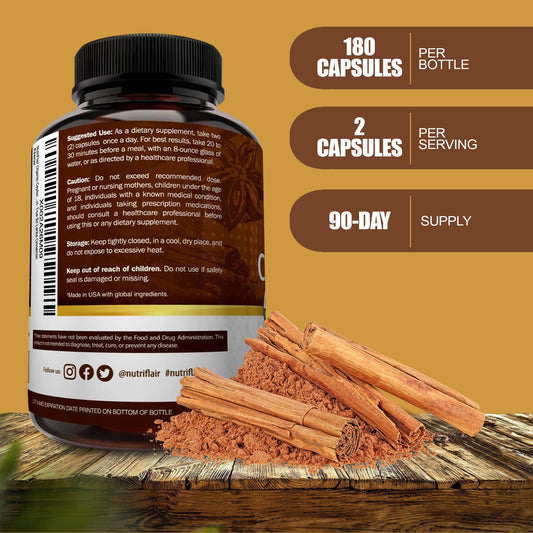NutriFlair cápsulas vertidas en mano para dosificación clara y práctica