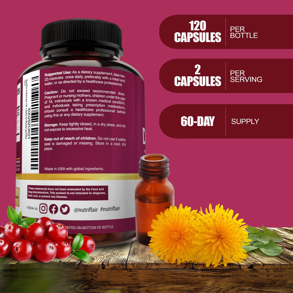 NutriFlair ingredientes: arándano y diente de león visibles y naturales