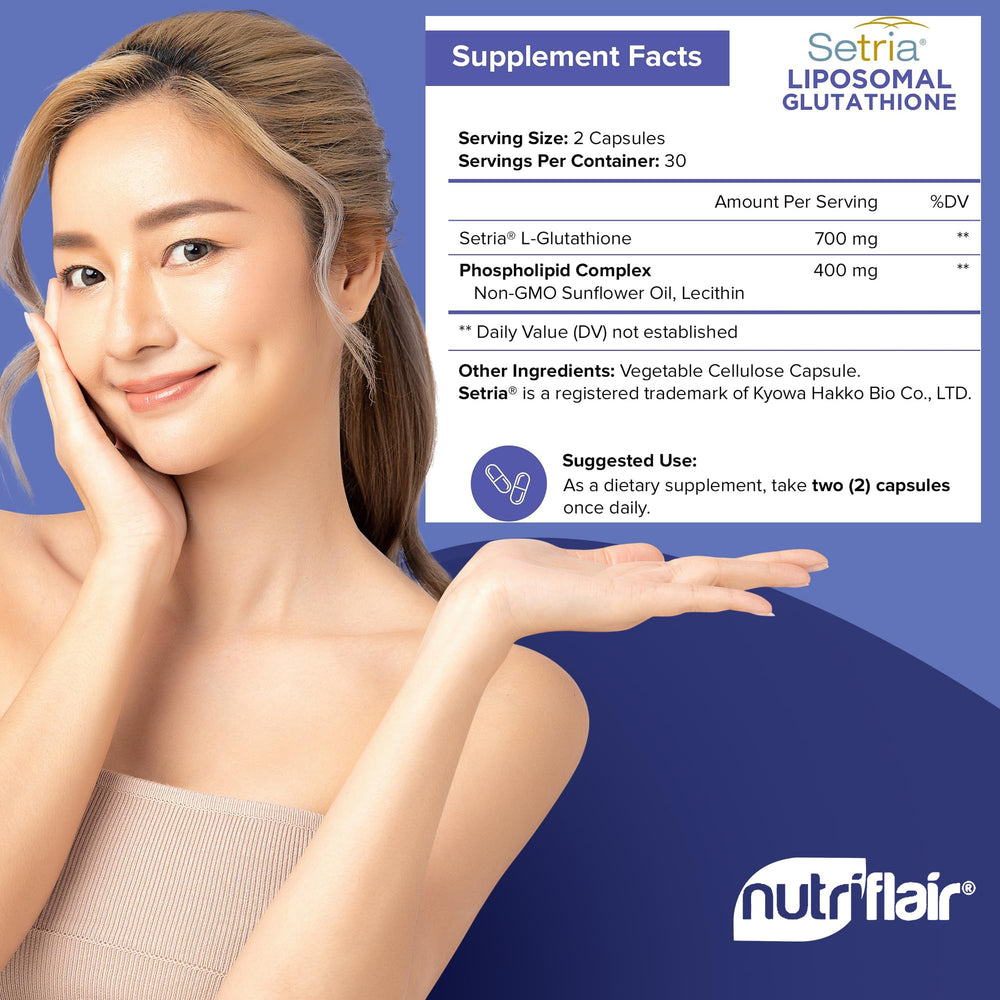NutriFlair detalle de cápsula liposomal que evidencia textura y pureza