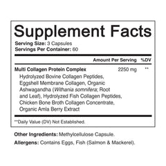 NutriFlair etiqueta detallada con tipos de colágeno y dosis por porción
