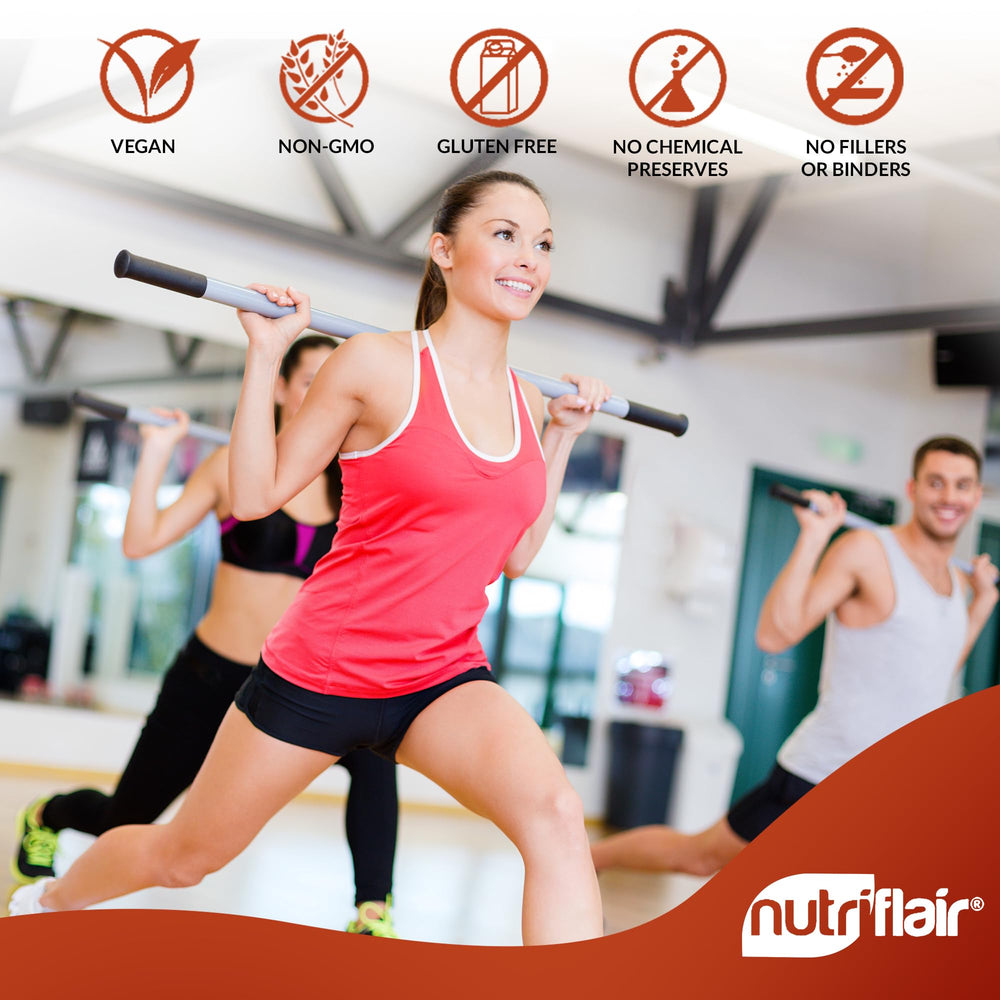 NutriFlair suplemento en mesa junto a rutina diaria saludable