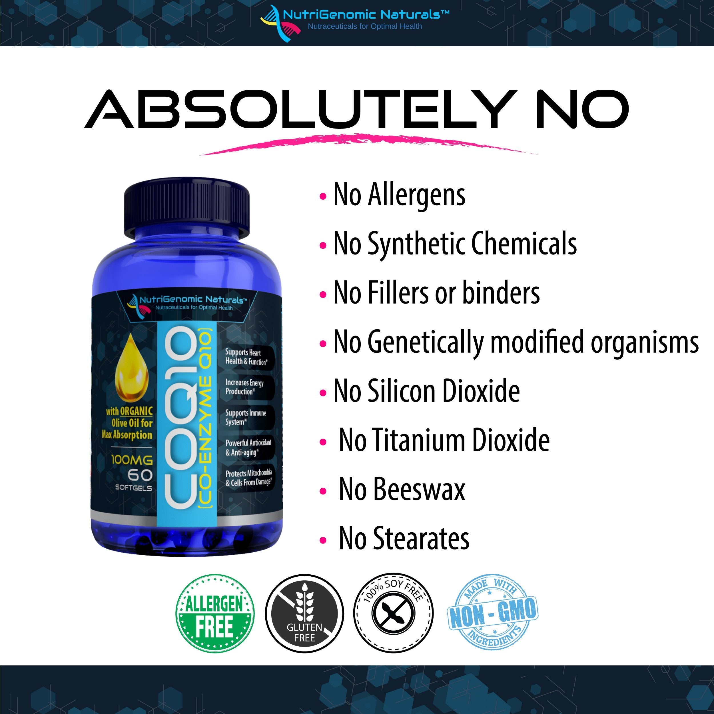 NutriGenomic Naturals bote abierto mostrando las 60 cápsulas internas