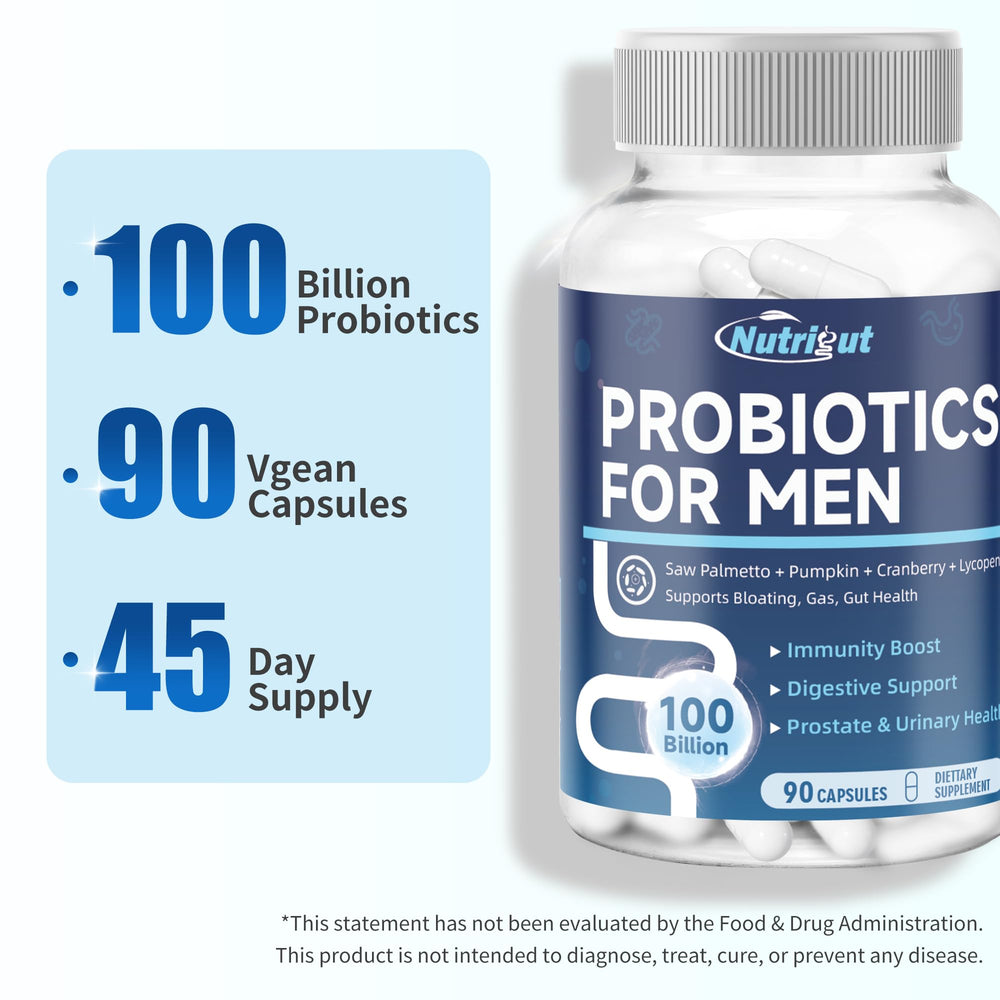 NutriGut producto en baño representando rutina de cuidado masculino