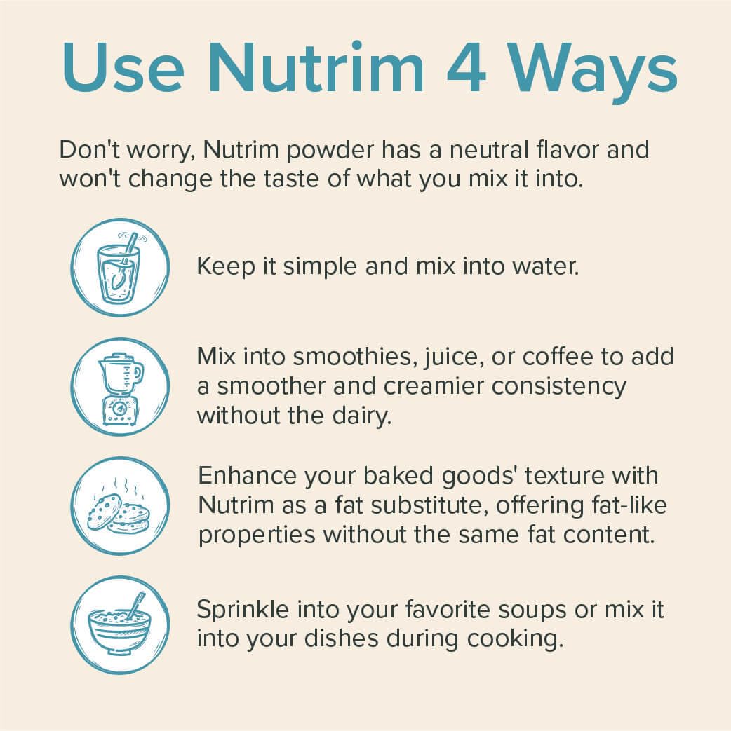 NUTRIM etiqueta información nutricional indicando beta-glucanos por porción
